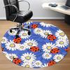 1PC Ladybug Daisy Office Round Area Rug,  Mat Suitable ForOffice, Under Office Chairs Bedroom Living Room Home Decor, Room Deco