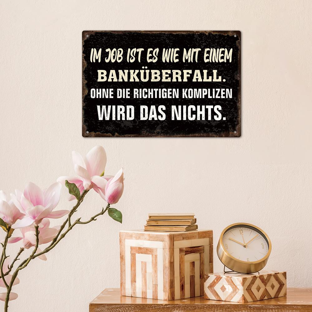 Putuo Decor 1pc German Vintage Metal Tin SignWall Art Decor for Home Farmhouse Office Studio7.9x11.8Inches Gifts for Friends