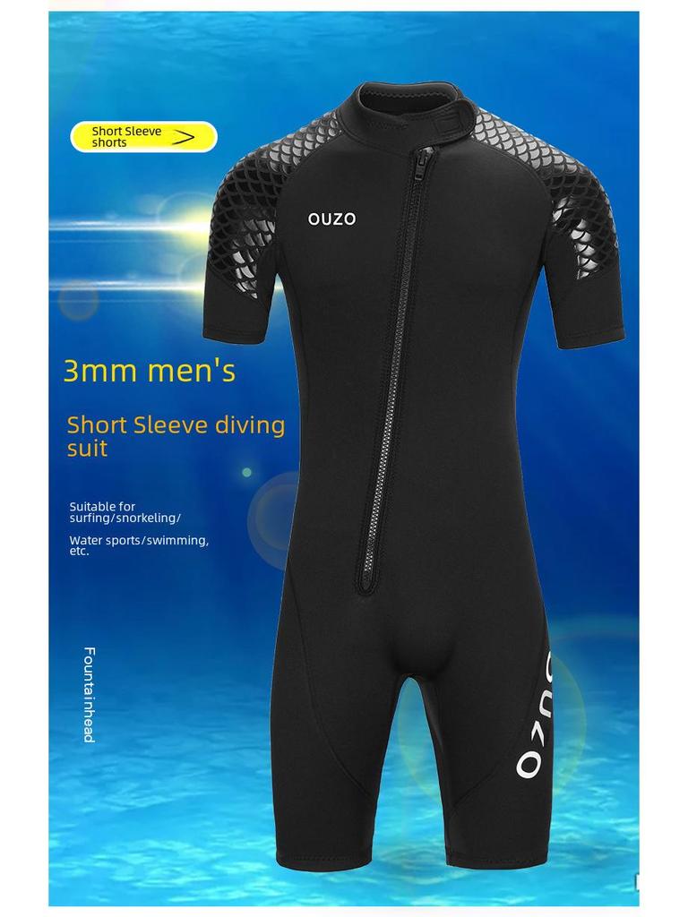 New 3mm Unisex Short-Sleeve Diving Suit - Thick, Warm, and Cold-Resistant for Surfing and Jellyfish Protection