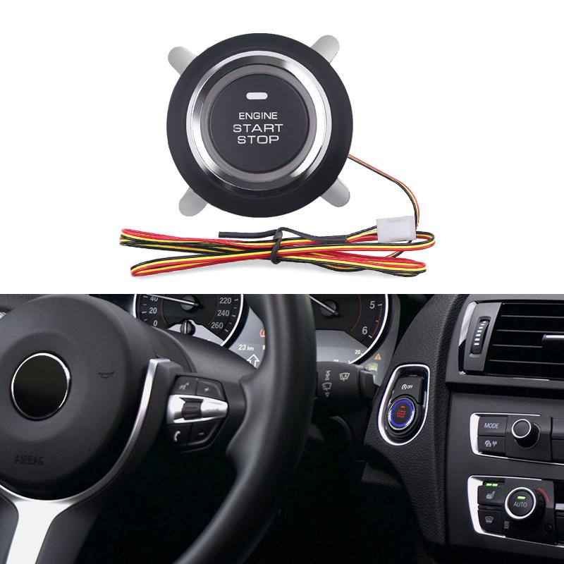 

1 шт., 12 В, запуск двигателя автомобиля, кнопка включения, бесключевой доступ, переключатель стартера зажигания, авто замена, универсальный автомобиль