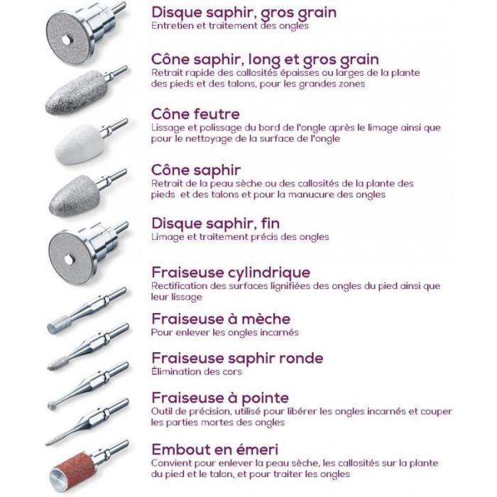 BEURER MP 62 - Kit manucure-pédicure électrique pour les soins des ongles - Vitesse réglable