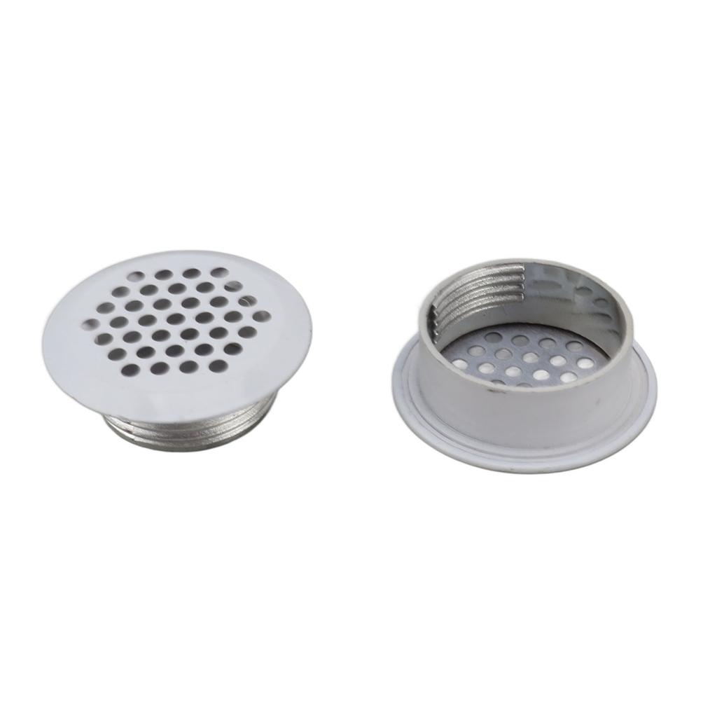 2Pcs Round Vent Cover White Rustproof Rugged Versatile Air Vent Mesh Hole Cover for Home Closet