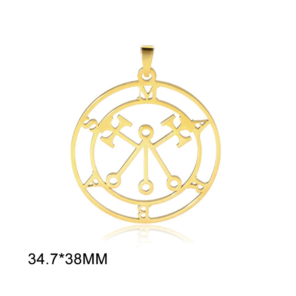 Dawapara Lilith Sigil Pendant Solomon Demon Seal Marbas Pagan Amulet Mythology Stainless Steel Charms for Jewelry Making