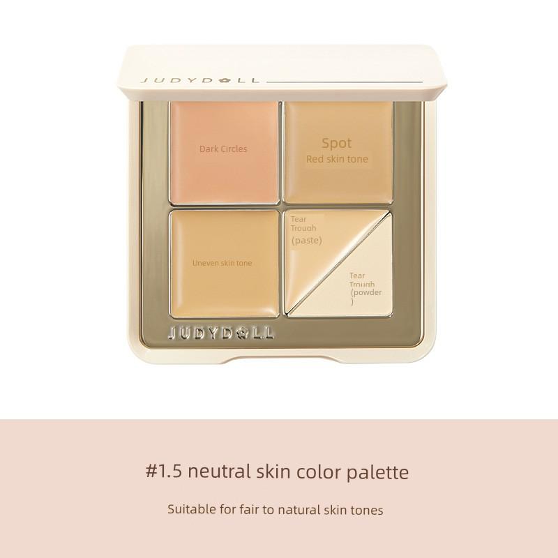 Judydoll Orange Five-Color Concealer 02 Moisturizing Palette 01 Conceals Dark Circles, Spots, and Acne Marks with Strong Coverage