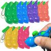 6Pcs Fidget Toy Set Squeeze Bean Soybean Stress Relieving Playful Charms Extrusion Edamame Pea Keychain for Mobile Phones Keys