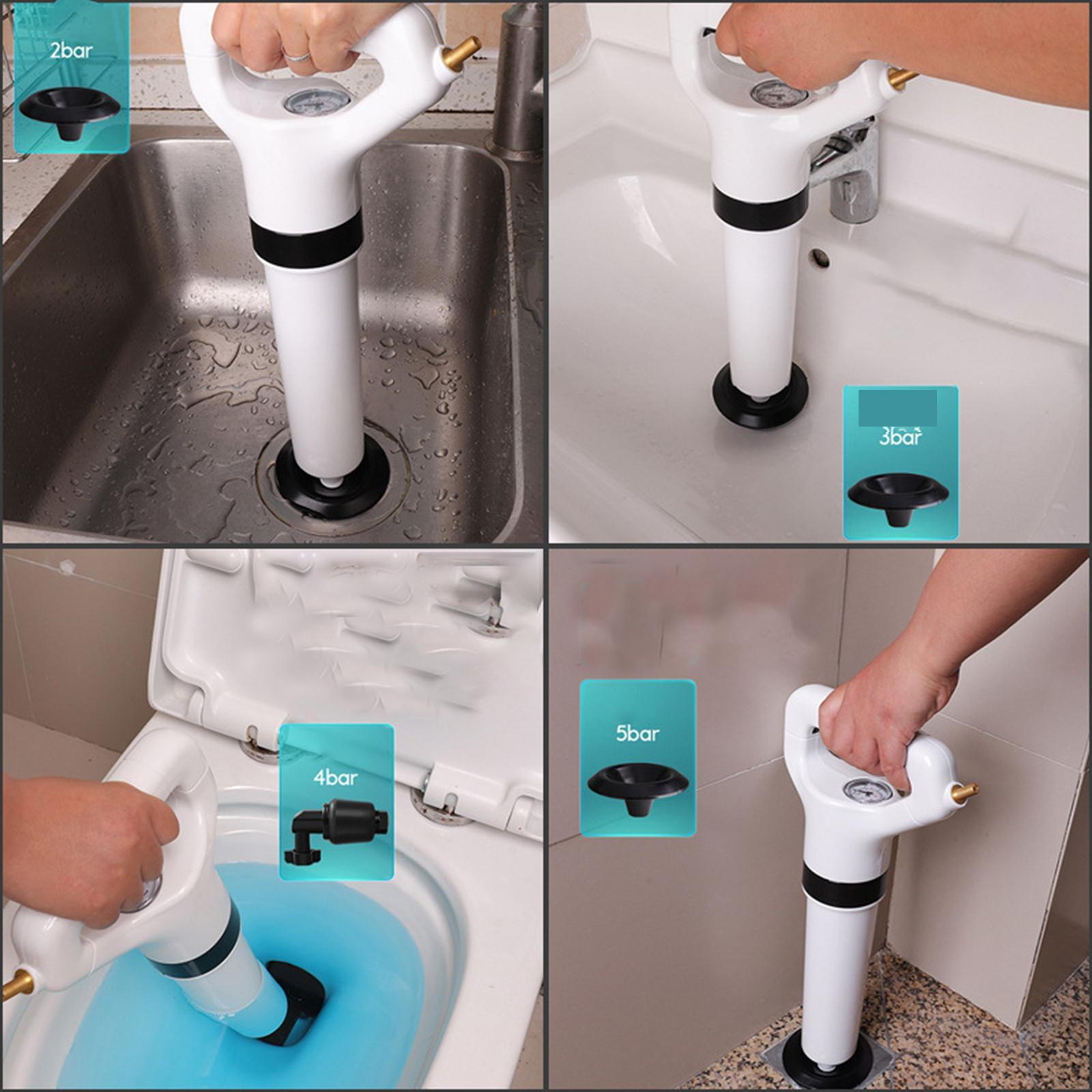 

High Pressure Toilet Plunger Air Drain Tool Heavy Duty Plumbing Tools Cleaning