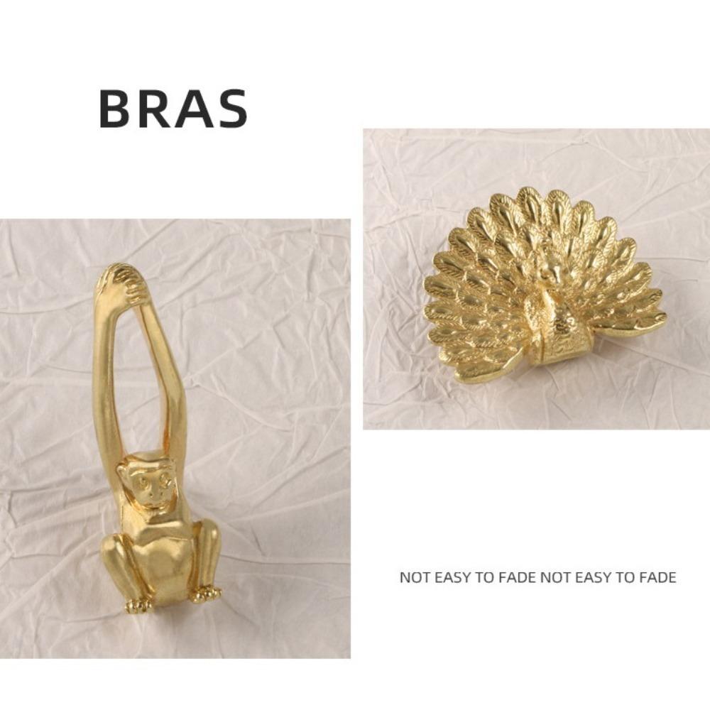 Luxus Pfau Affe Messinggriff Goldfarbe Kleiderschrank Schubladengriffe Schranktürknöpfe Schrank