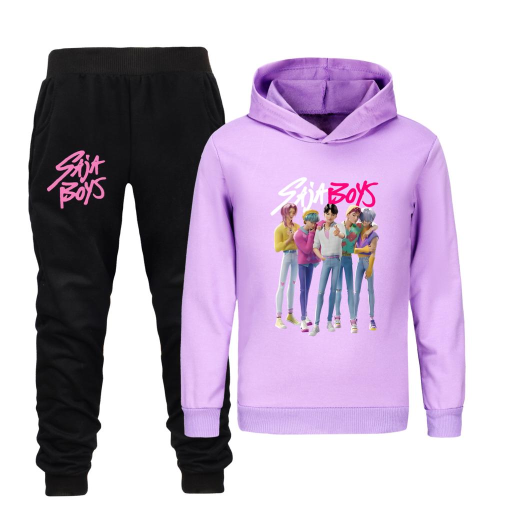 Ensembles de Vêtements pour Enfants Kpop Groupe de Chasse aux Sorcières Saja Garçons Sweat à Capuche à Capuche pour Enfants