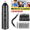 1/10/45pcs Mini Electric Screwdriver Battery Smart Cordless Automatic Screwdriver Multi-function Bits Portable Power Tools Set with Bits Black