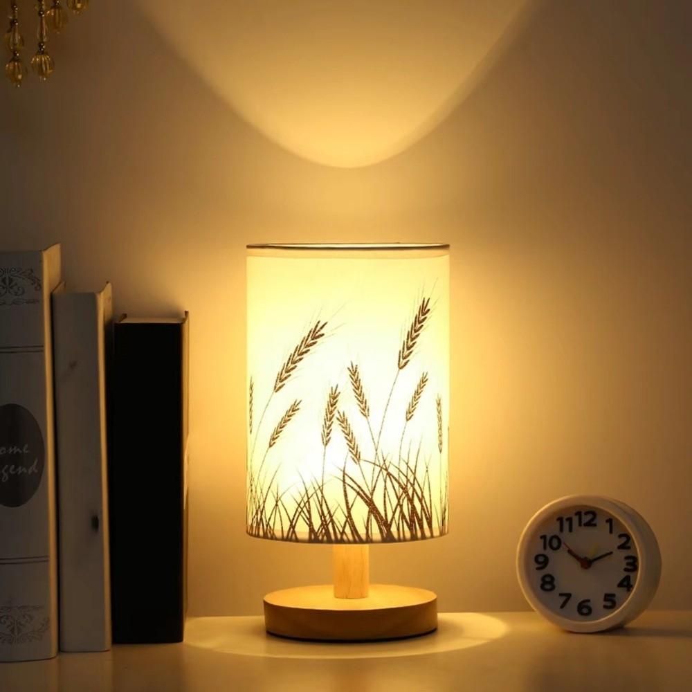 Linen Bedside Lamp Dimmable Desk Lamp Home Decor Nightstand Lamp  Desk Use