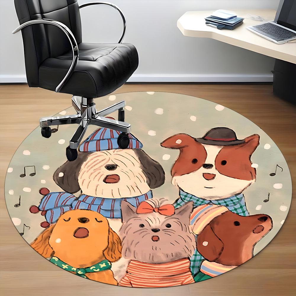 1pc Dogs, Winter Chair Carpet for Office - Durable, Ideal for Chair Mats, Stylish & Functional Decorative Rug yy260203076