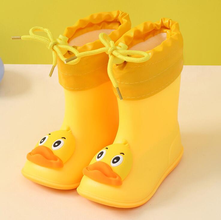 New Style 3D Children's Rain Boots Kids Baby Cartoon Water Shoes Infant Waterproof Non-Slip Warm Water Shoes Rubber Boots