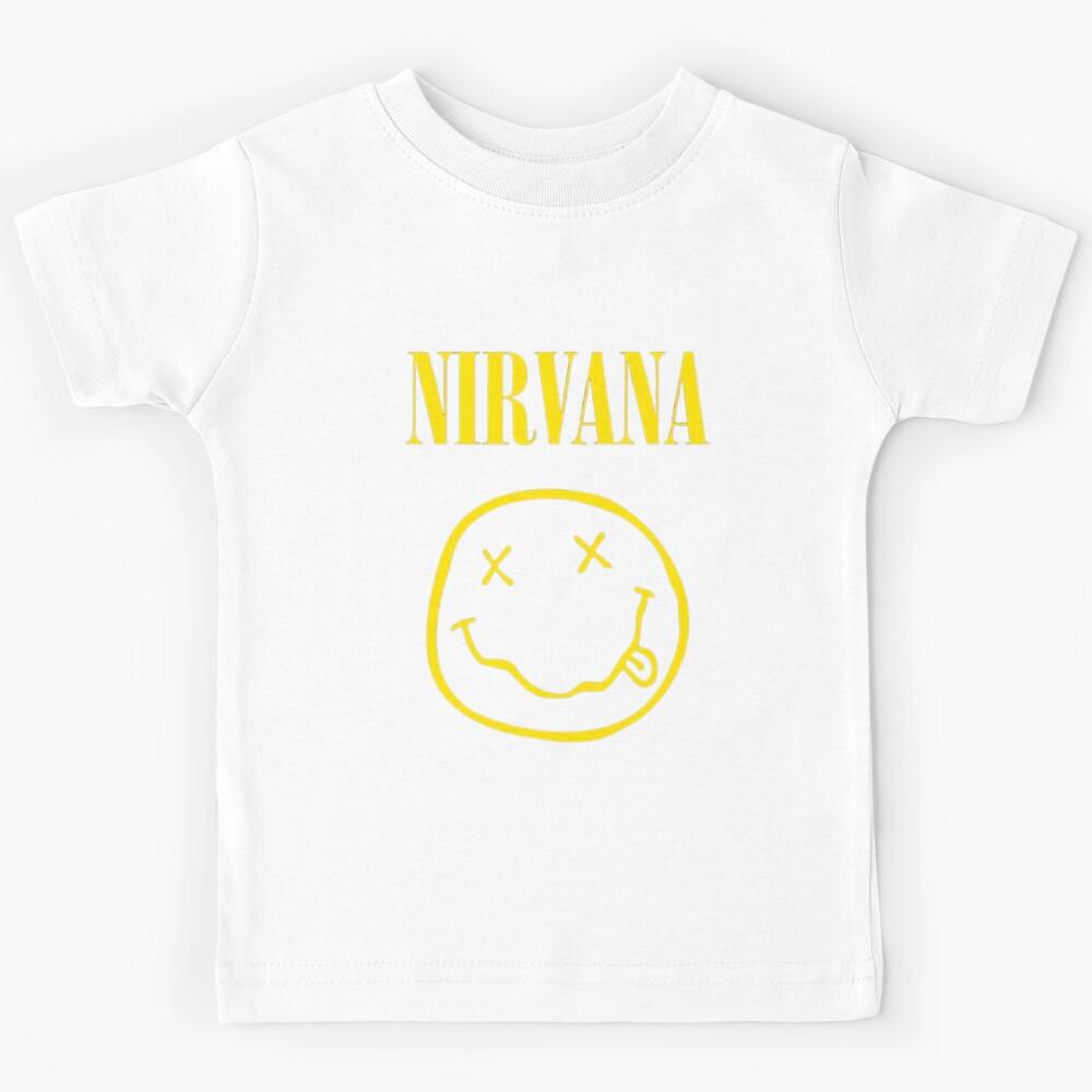 Nirvana Band Grunge Retro Yellow and Black Kids T-Shirt 120