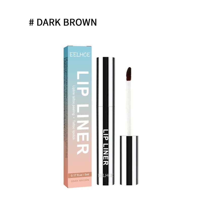 

Eelhoe Peel Off Lip Liner Pen Draw The Lip Shape To Enhance The Lip Color Waterproof No Smudging Lip Liner Pen With Lip Brush темно-коричневого кольору