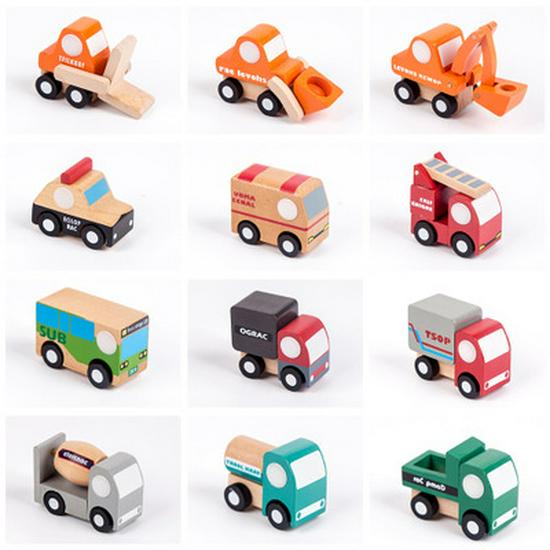 Japanese Mini Wooden Car Set: Educational Children's 1st & 2nd Gen Models