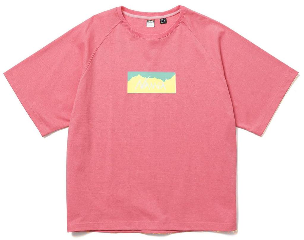 NANGA Short Sleeve Eco H BOX Logo Loose F Short Sleeve T FREE Men's N2500-1M025Z S.PNK