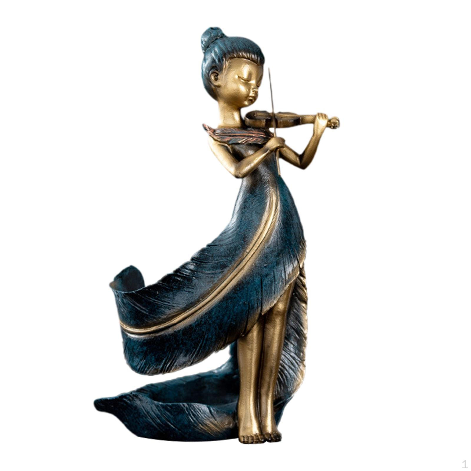 

Elegant Girl Figurine Wine Bottle Holder for Home Decor синій