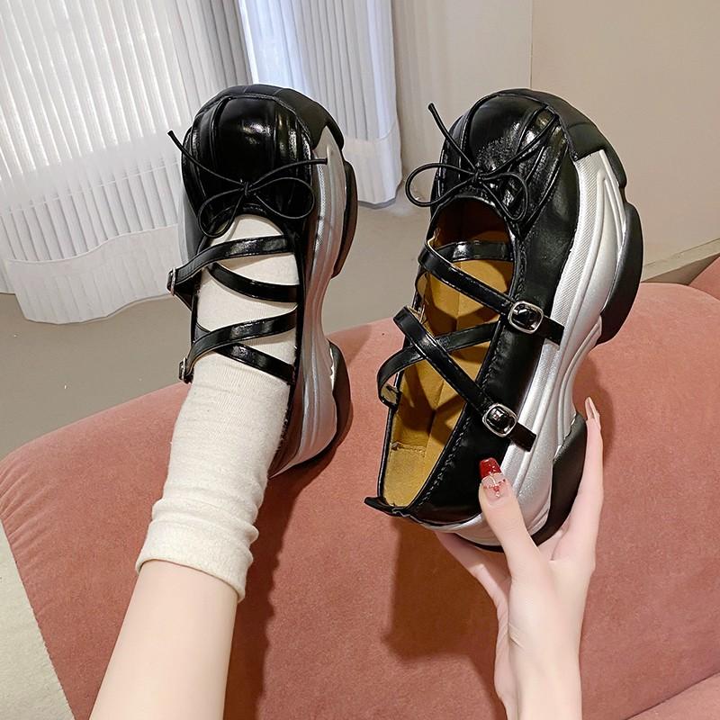 

Лоферы Обувь Женская Натуральная Кожа Весна Платформа Британский Стиль Мода 38 чёрный