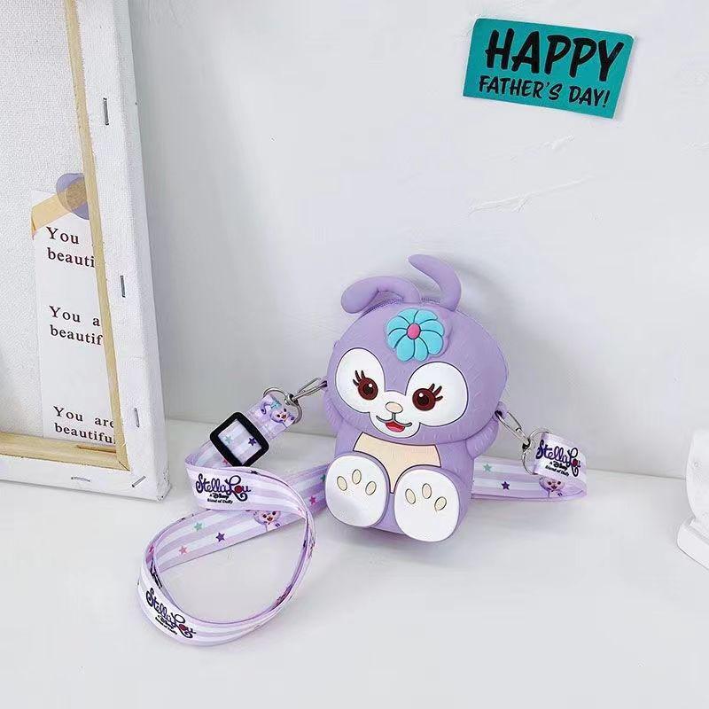 Entzückendes Cartoon-Kaninchen Silikon-Münzfach & Umhängetasche für kleine Mädchen