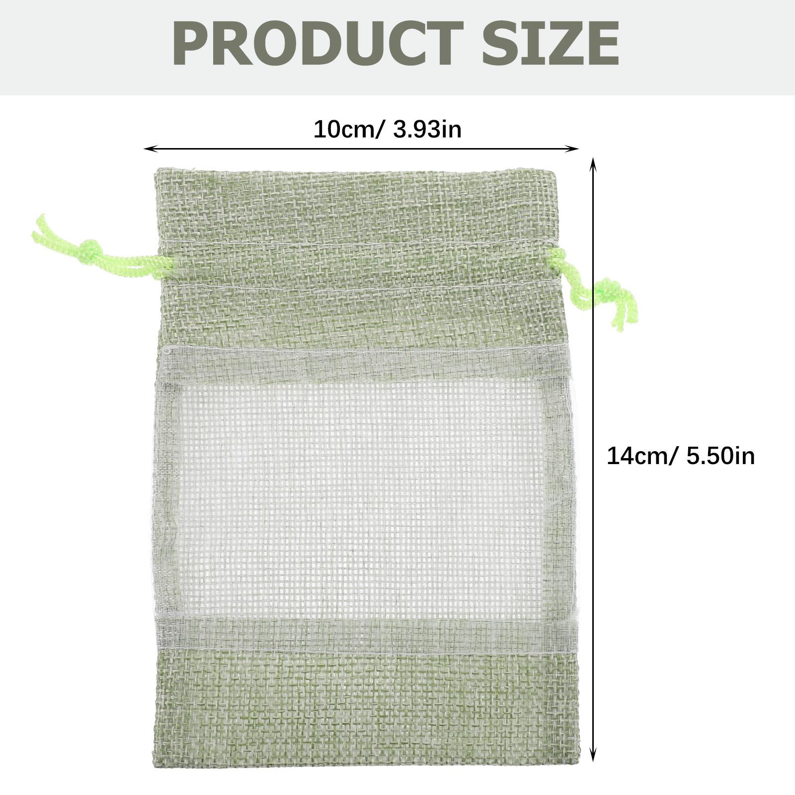 

10Pcs Clear Window Small Organizer Storage Bags Drawstring Pouch Mesh Bags Jewelry Travel Candy Storage Drawstring Bag other зелений