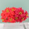 Artificial Poinsettia Silk Flower 5-Head Christmas Decor Home Holiday Party Wedding