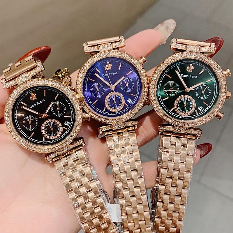 New Fashionable and Atmospheric Steel Band Women's Watch Small Three-hand Calendar Watch Women's Waterproof Quartz Watch