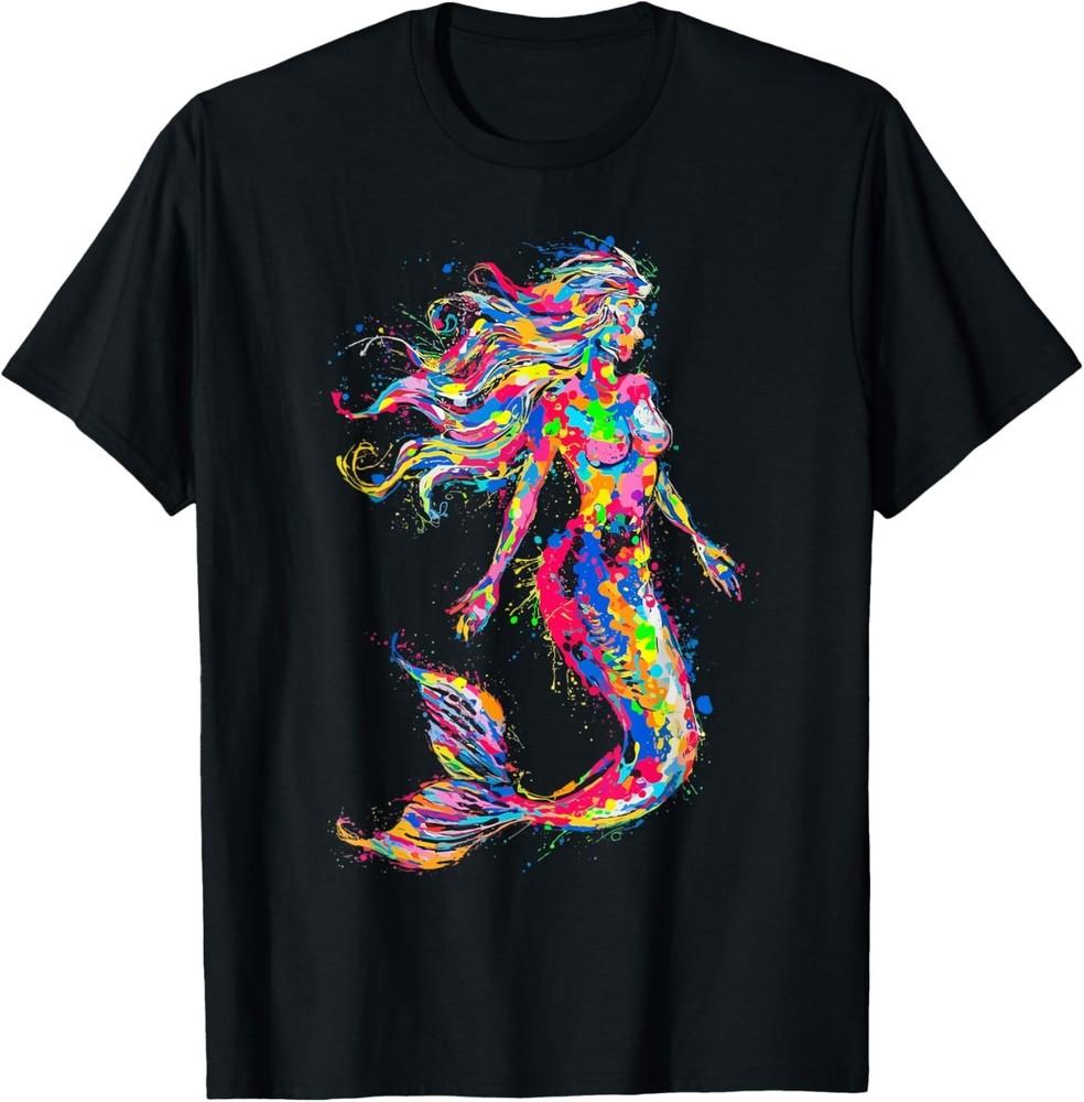 Colorful Abstract Mermaid Painting Art Graphic Motif Mermaid Gift Unisex T-Shirt