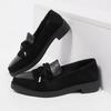 Fashion 2025 Spring New Bow Knot Loafers for Woman Pointed Toe Med Heel Pumps Women Casual Slip On Outside Pu Leather Shoes Mujer