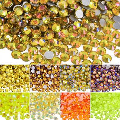Yellow Series Flat Bottom Diamond Glass Crystal Nail Drill Diy Mobile Phone Case Sticker Drill Violent Bear Rhinestone Jewelry Accessories