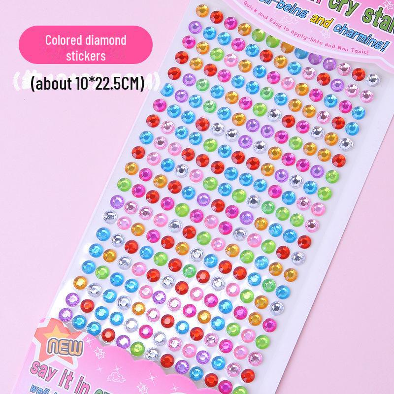 Colorful Cartoon Gem Stickers for Kids - 3D Flash Diamond Decorations for Girls