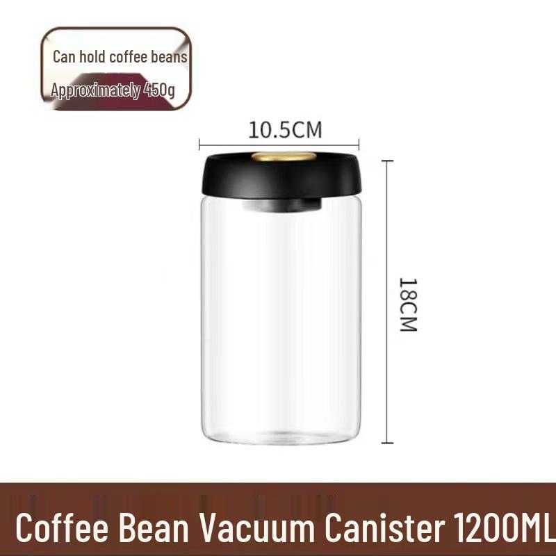 Vacuum-Sealed Moisture-Proof Glass Coffee Storage Jar