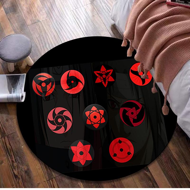 1Pc Naruto Circular Rug Office Decorative Carpet For Living Room Bedroom Door Mat Floor Carpet Computer Chair Area Rug