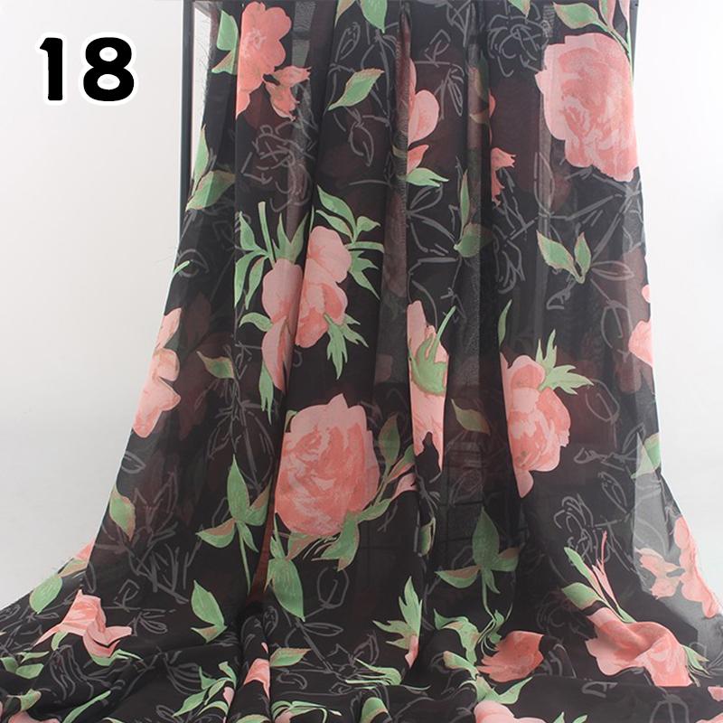 1M 75D Retro Flower Chiffon Fabric Breathable Thin And Light Draped Fairy Designer Fabric For Diy Sewing Summer Dress Shirts