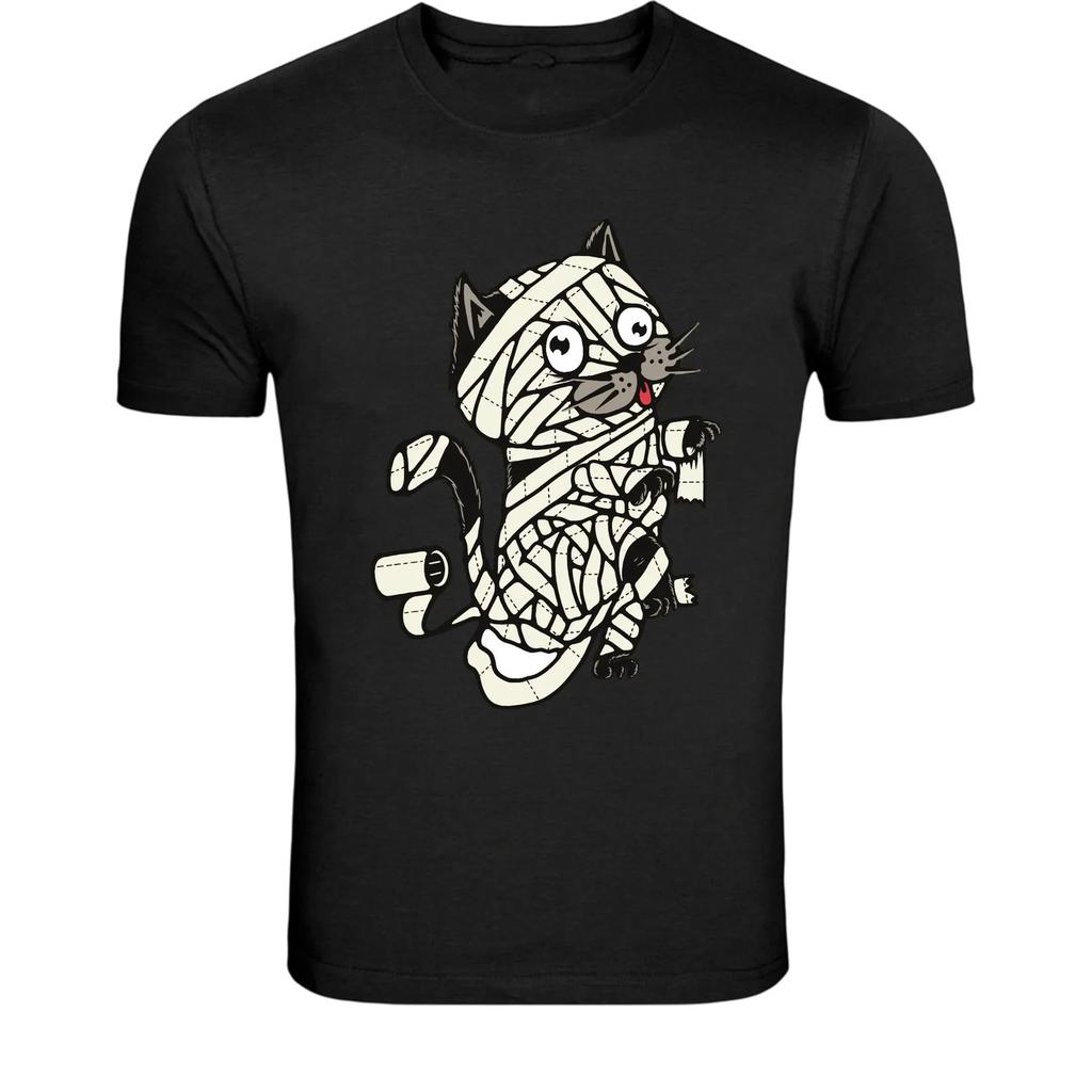 Cute Mummy Cat T-Shirt - Funny Halloween Kitty Graphic Tee