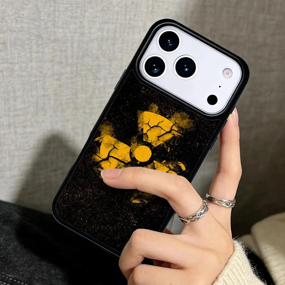 Capa Case for iPhone 17 Air 16 Pro Max 15 Plus 11 13 Mini 14 12 Back Phone Cover Nuclear Radiation Warning Sign