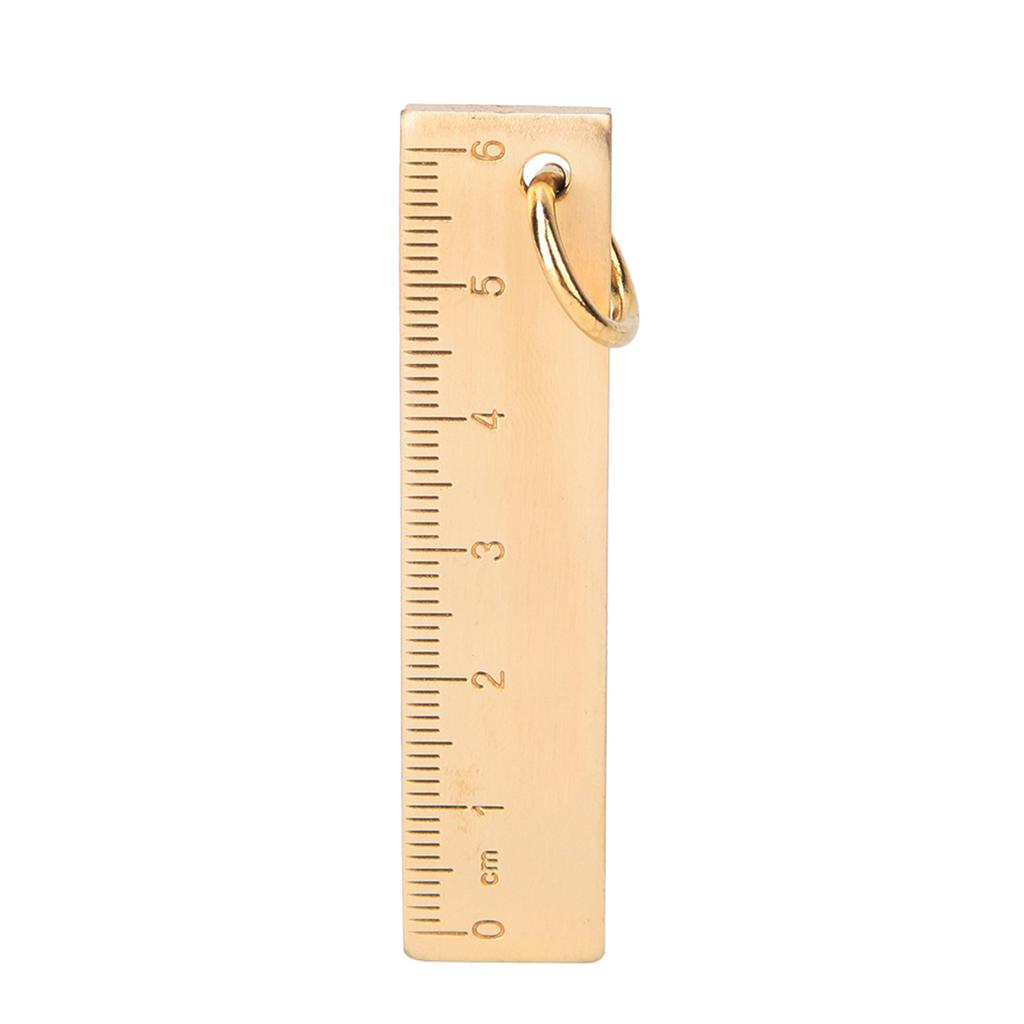 6cm Length 3mm Thickness Mini Brass Ruler Pendants Gift Office School Supplies