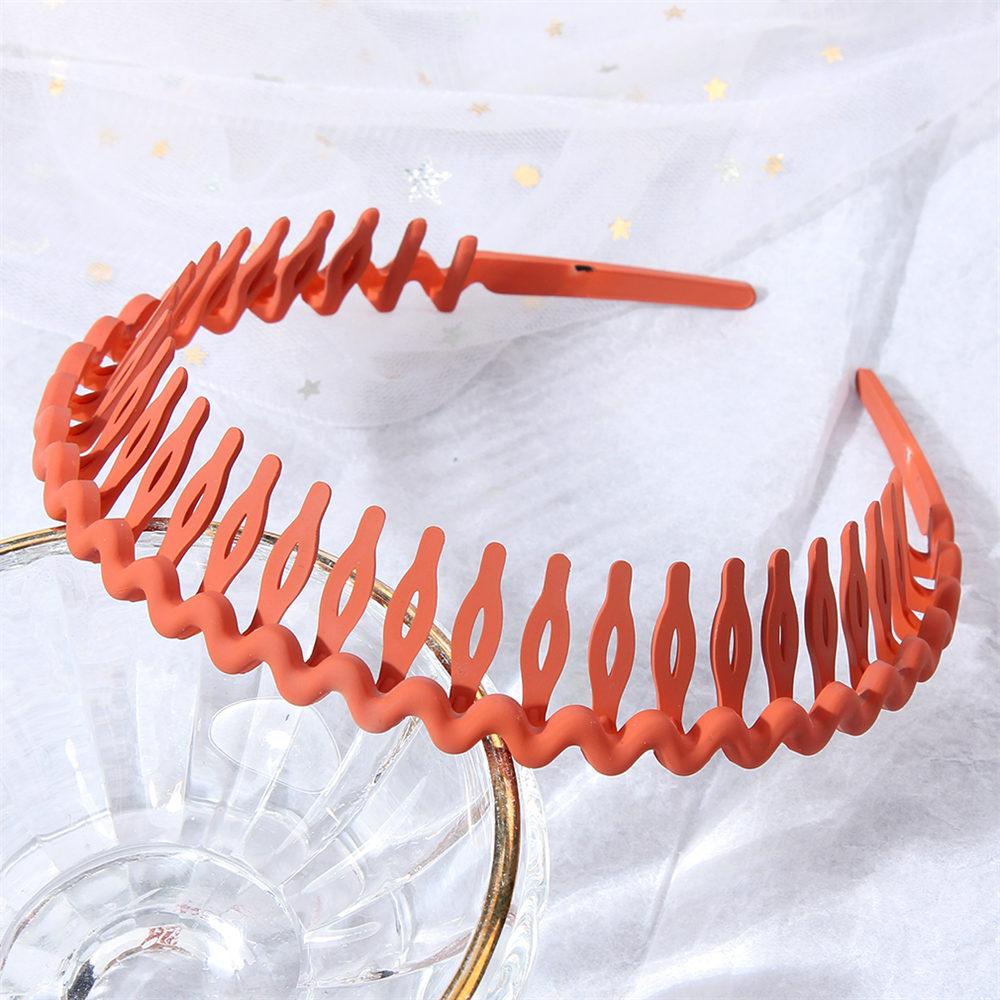 Simple Solid Color Wave Hair Comb Hairband Headband Hair Hoop Bezel with Teeth Hair Accessories for Women