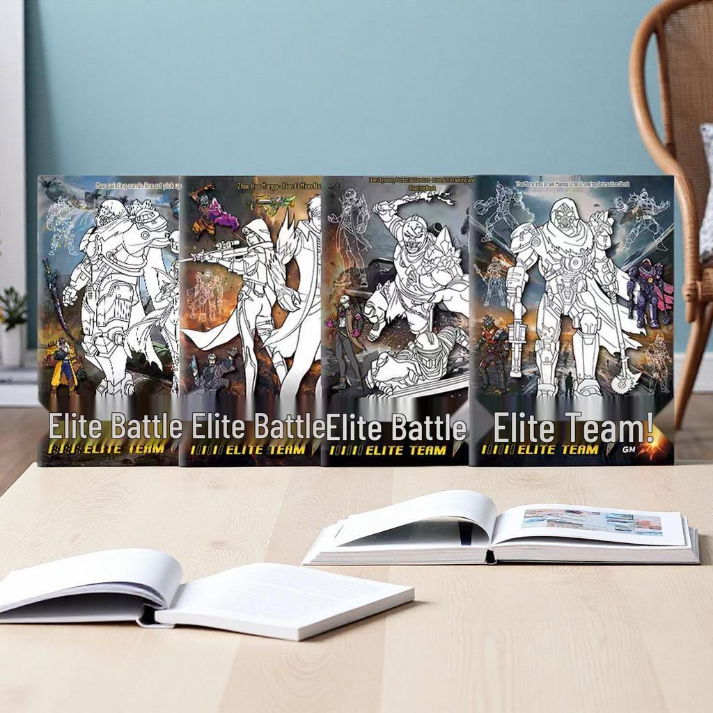 Elite Team Mecha Art Album: Children's Pen Control & Cartoon Warriors Tracing Book