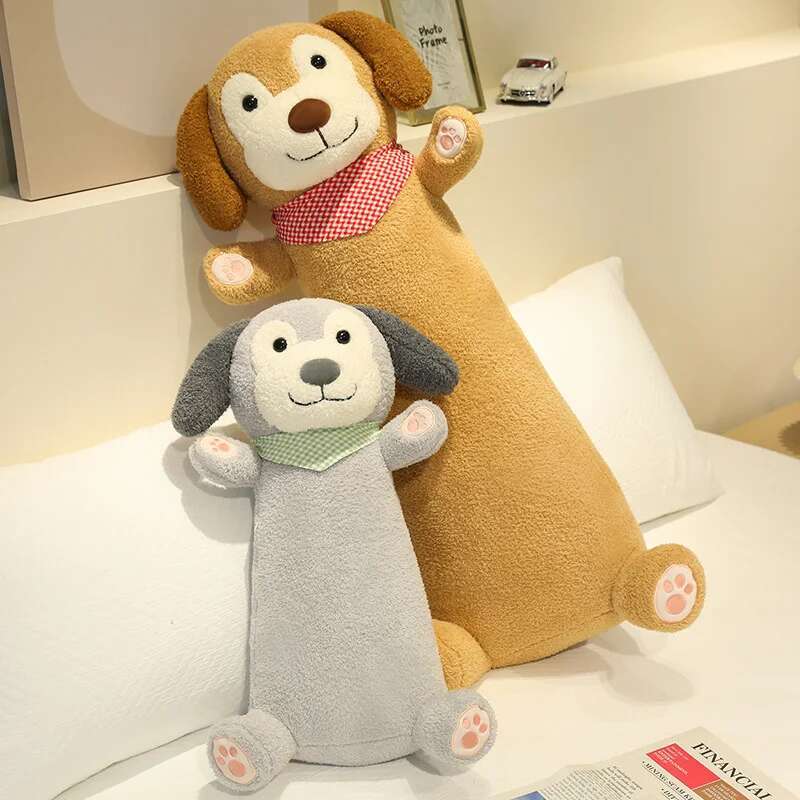 50~100CM Süßes Hunde-Stofftier Langes Kissen Stofftiere Welpe Wurf-Schlafkissen Kissen Kindergeburtstagsgeschenk Süßes Geschenk