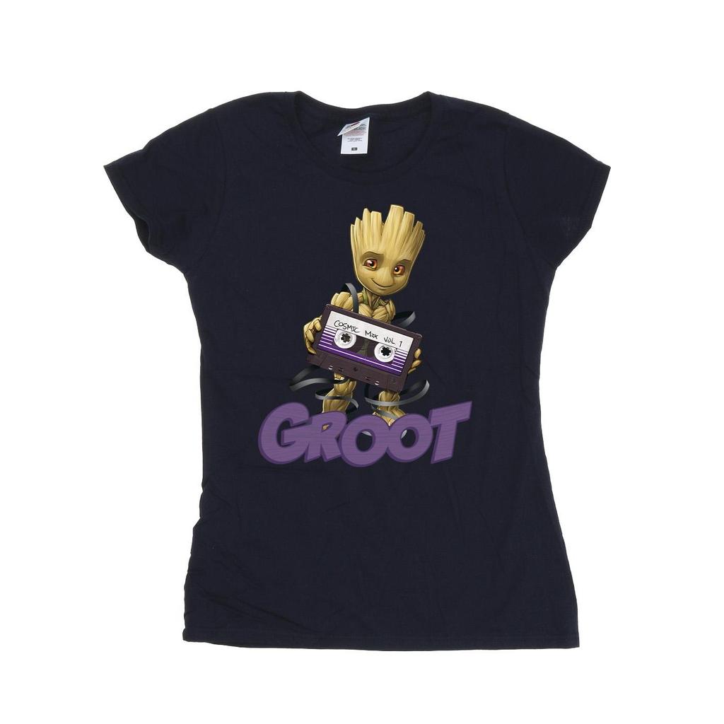 Guardians Of The Galaxy Womens/Ladies Groot Casette Cotton T-Shirt