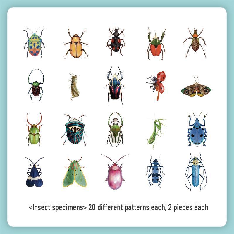 Yuezhen Retro Nature Sticker Pack: Flowers & Butterflies for Children's Handbooks