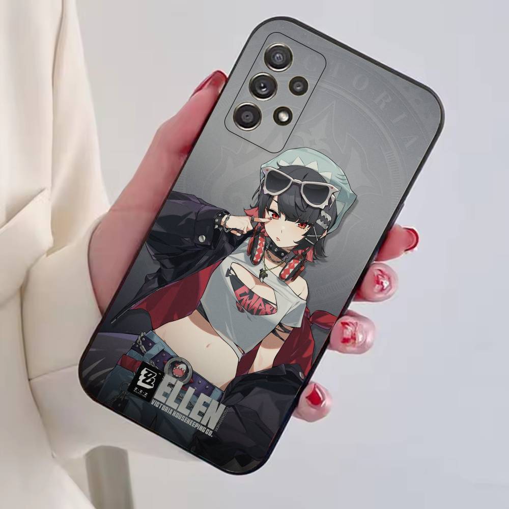 Zenless Zone Zero E-Ellen Joe Phone Case Black Silicone Soft For Samsung S25,S24,S21,S22,S23,S30,Ultra,S20,Plus,Fe,Lite