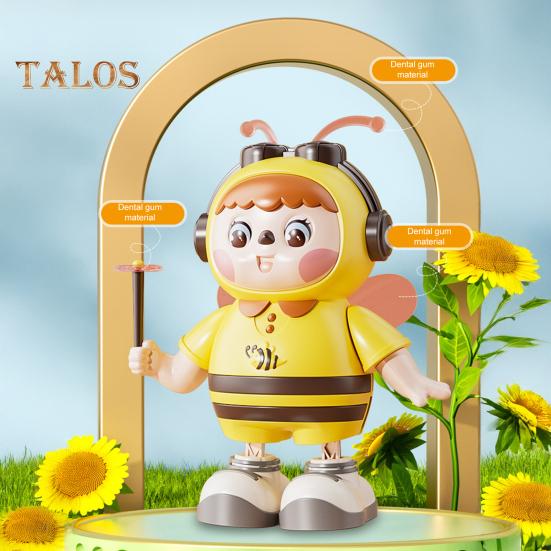 Electric Singing Dancing Bee Toy with LED Light Music Kids Walking Bee Toy Toddlers Boys Girls Interactive Educational Animal Musical Toy