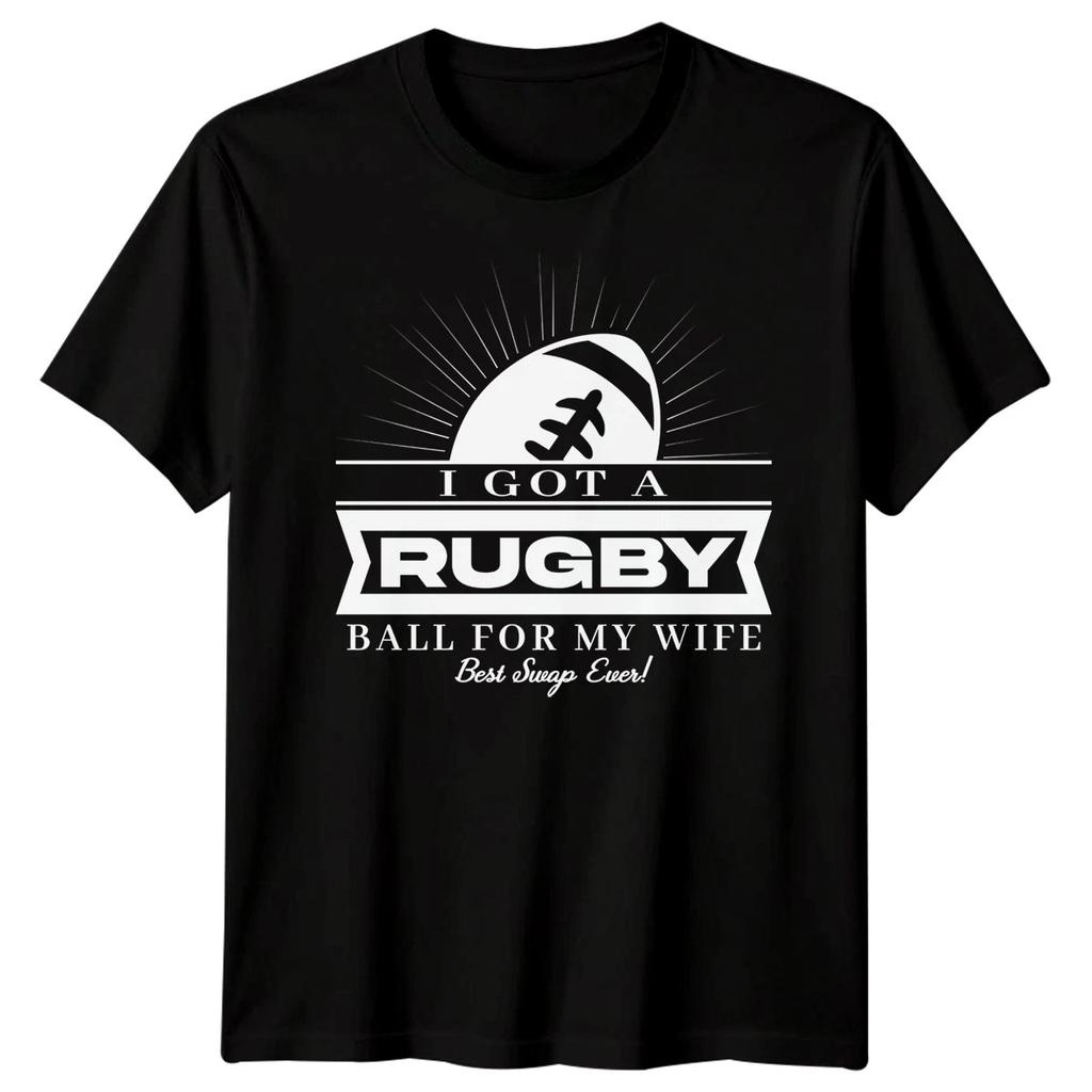 Ein Rugbyball für meine Frau Spieler Union Lustiges Herren Baumwoll-T-Shirt Sportgeschenk T-Shirt
