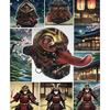 Halloween Kostüm Groß Tengu Japanische Maske Handbemalt Party Maske Schmuckstück Vollgesichtsmaske mit langer Nase Cosplay
