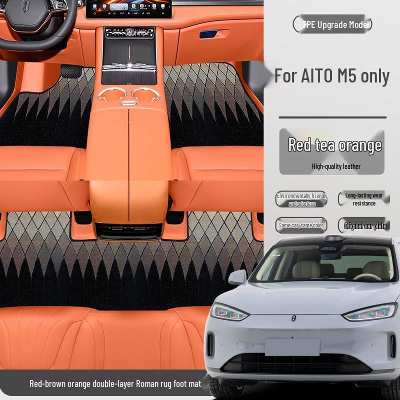 Waterproof, Dustproof Anti-Slip Double-Layer Floor Mats for AITO M5 - Eco-Friendly Car Interior Pedal Accessories