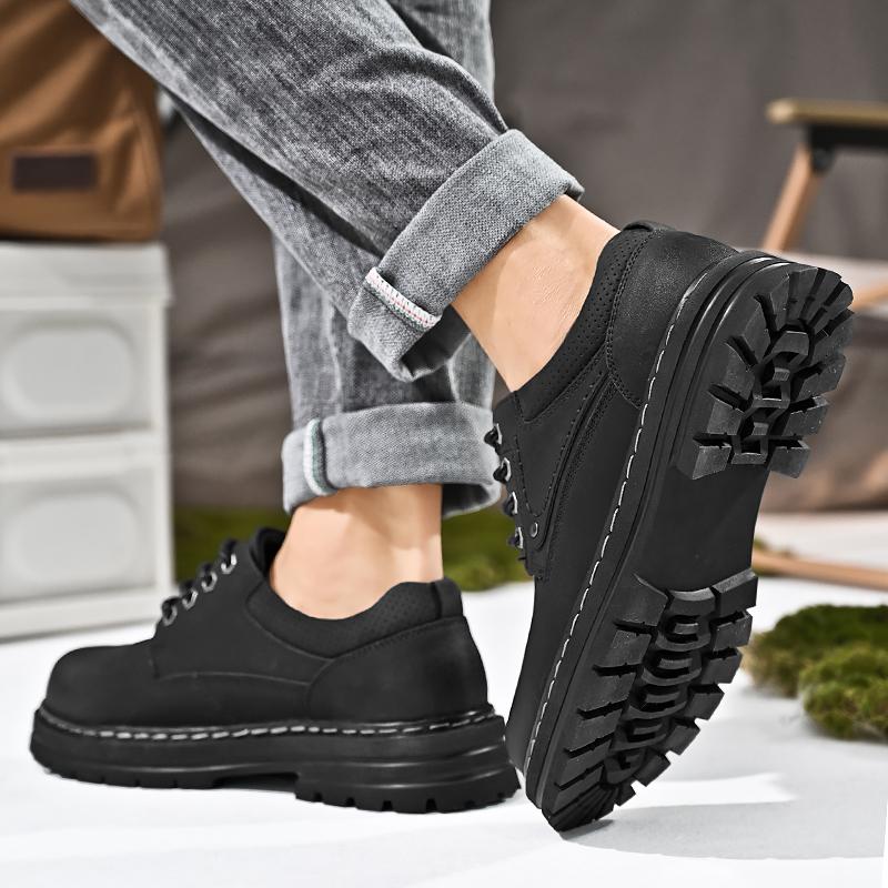 Men Handmade Shoes Waterproof Casual Leather Shoes Men's Shoes Genuine Leather Casual Outdoor Work Shoes