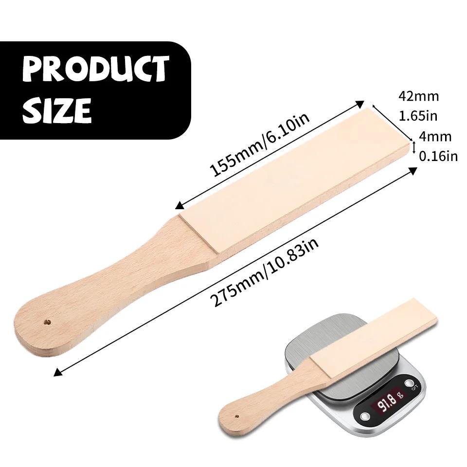 Wood Leather Sharpening Board Polishing Board Leather Knife Sharpener Sharpening Strop Tool Double Sided Polishing Board