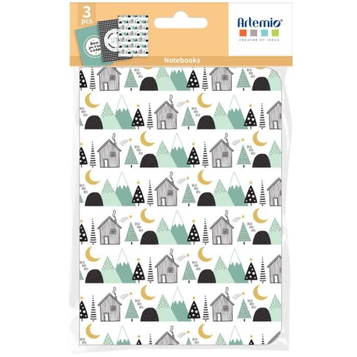 Carnets de notes - ARTEMIO - Imagine Christmas - 14,7 x 10,8 cm - 3 pcs - Papier blanc