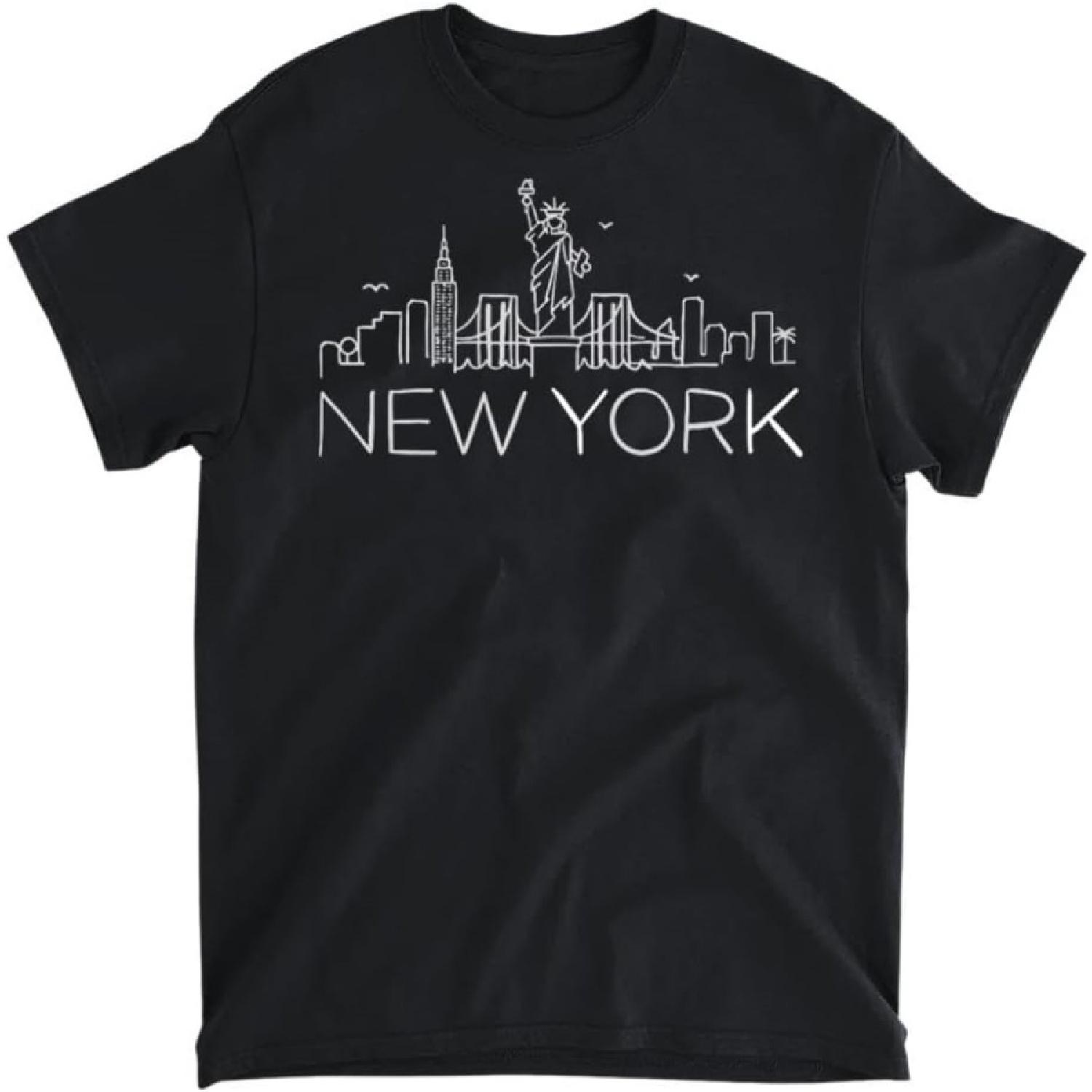 New York City New York City Skylines Statue of Liberty T-Shirt, Long Sleeve Shirt, Sweatshirt, Hoodie Unisex Adult Size Made in Canada XXXXXL разноцветный